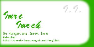 imre imrek business card